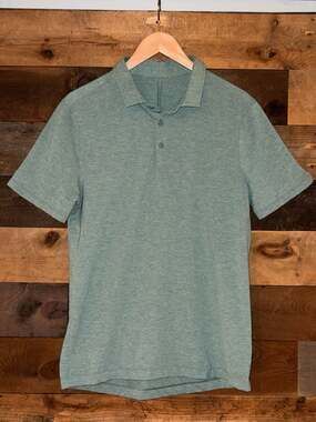 Lululemon Troon North Golf Polo Shirt Men's Size M Green 0318